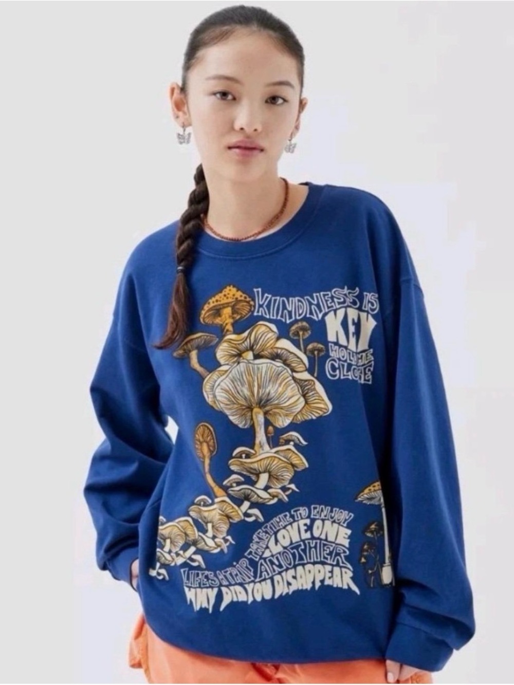 Urban Outfitters Project Social T Mushroom Crew Neck Sweatshirt